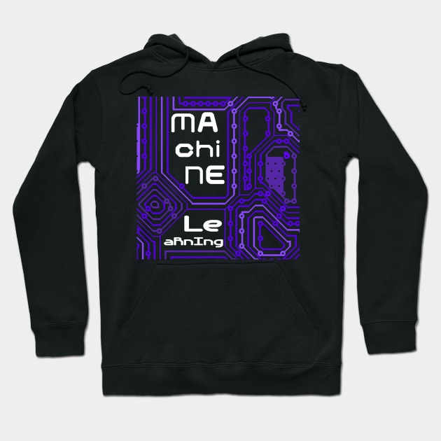 Machine Learning Circuit Board | Purple White Hoodie by aRtVerse